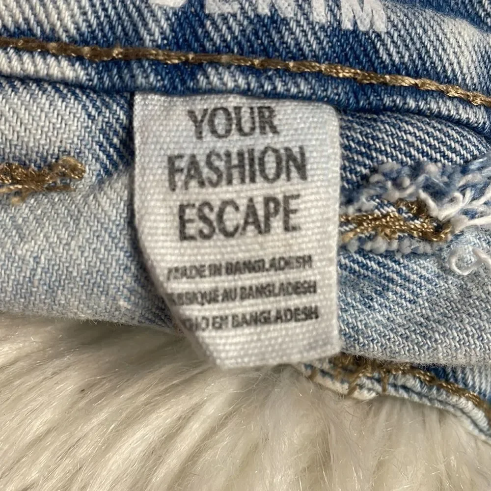 Refuge Y2K Cuffed Denim Shorts Size 7 Vintage Wash Retro Summer Aesthetic Pop